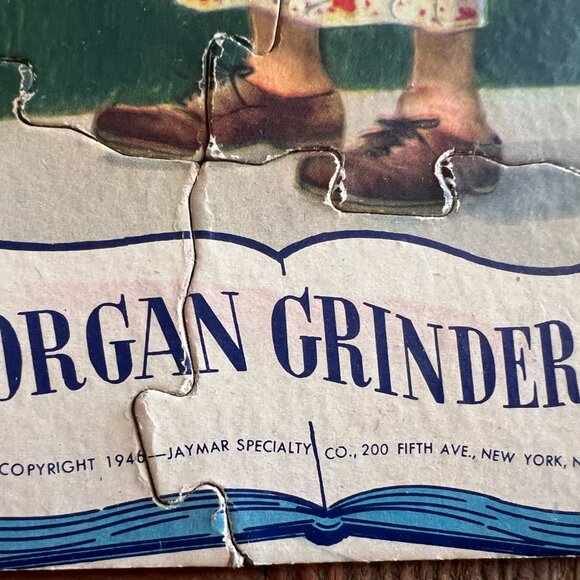 1940's Puzzle - Playland Child's Picture Puzzle - Monkey Organ Grinder - Picture 4 of 7